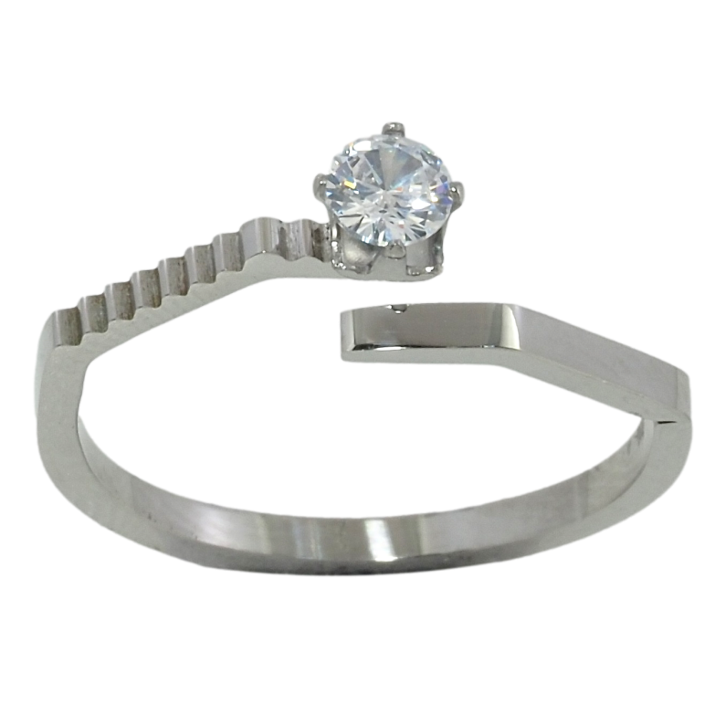 Кільце Xuping TTM Stainless Steel Колір Родій Візерунок з кола з чорною емаллю та цирконієм фото №1 Кільце Xuping TTM Stainless Steel Колір Родій Візерунок з кола з чорною емаллю та цирконієм фото №1