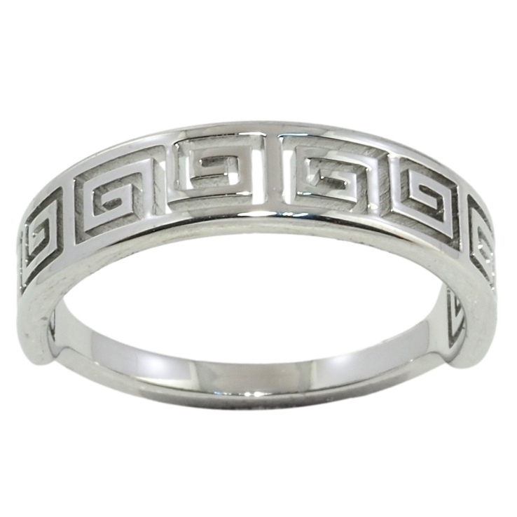 Кольцо Xuping TTM Stainless Steel Цвет Родий Резной греческий орнамент фото №2 Кольцо Xuping TTM Stainless Steel Цвет Родий Резной греческий орнамент фото №2