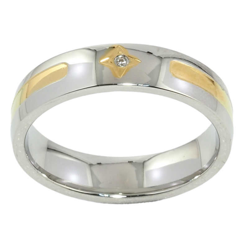 Каблучка Xuping TTM Stainless Steel Колір 14К + Родій Обручка, з візерунком та цирконієм,ш.5мм фото №1 Каблучка Xuping TTM Stainless Steel Колір 14К + Родій Обручка, з візерунком та цирконієм,ш.5мм фото №1