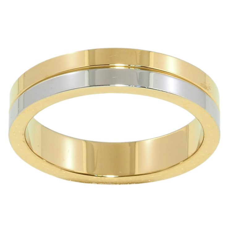 Кольцо Xuping TTM Stainless Steel Цвет 14К + Родий Обручальное, с узором, ш.4.5мм фото №4