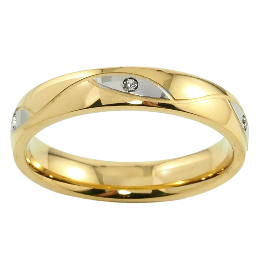 Кольцо Xuping TTM Stainless Steel Цвет 14К + Родий Узор с цирконием, ш.4мм фото №1 Кольцо Xuping TTM Stainless Steel Цвет 14К + Родий Узор с цирконием, ш.4мм фото №1