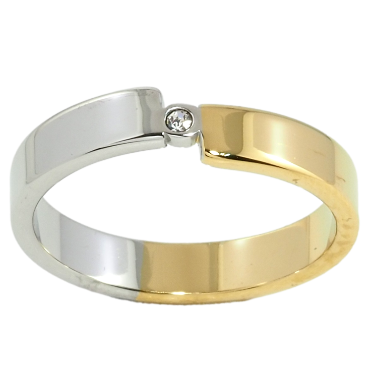 Каблучка Xuping TTM Stainless Steel Колір 14К + Родій Візерунок з цирконієм, ш.4мм фото №10 Каблучка Xuping TTM Stainless Steel Колір 14К + Родій Візерунок з цирконієм, ш.4мм фото №10