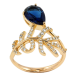 Кольцо Xuping Позолота 18K Веточка с синим фианитом фото №1 Кольцо Xuping Позолота 18K Веточка с синим фианитом фото №1