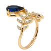 Кольцо Xuping Позолота 18K Веточка с синим фианитом фото №2 Кольцо Xuping Позолота 18K Веточка с синим фианитом фото №2