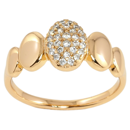 Кольцо Xuping Позолота 18K Овалы с цирконием фото №1 Кольцо Xuping Позолота 18K Овалы с цирконием фото №1
