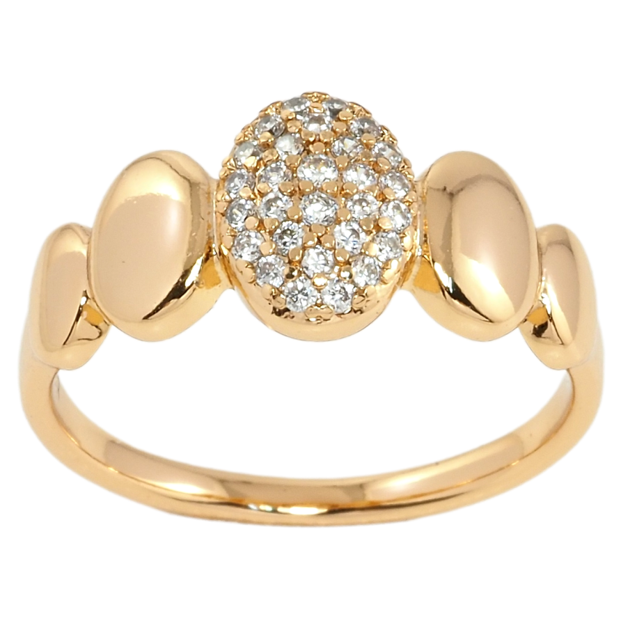Кольцо Xuping Позолота 18K Овалы с цирконием фото №1 Кольцо Xuping Позолота 18K Овалы с цирконием фото №1