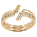 Кольцо Xuping Позолота 18K Двойное с цирконием фото №1 Кольцо Xuping Позолота 18K Двойное с цирконием фото №1