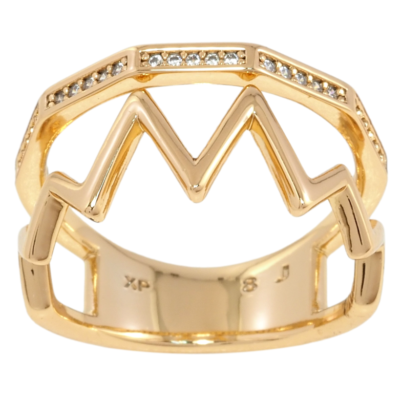 Кольцо Xuping Позолота 18K Дорожка циркония с зигзагом фото №1 Кольцо Xuping Позолота 18K Дорожка циркония с зигзагом фото №1