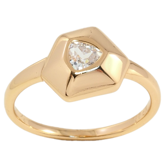 Кольцо Xuping Позолота 18K Фигурный купол с фианитом фото №1