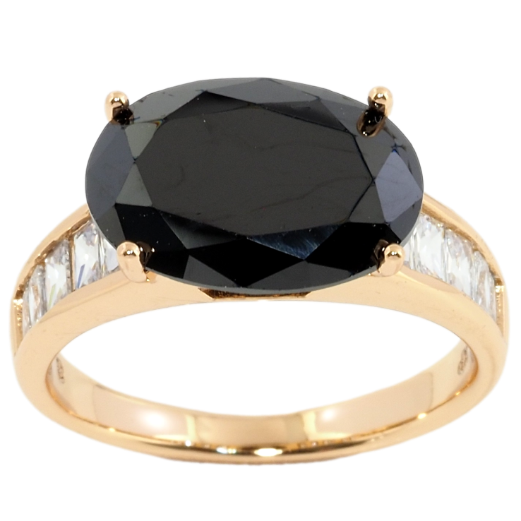 Кольцо Xuping Позолота 18K Крупный черный фианит, 10х14мм фото №11 Кольцо Xuping Позолота 18K Крупный черный фианит, 10х14мм фото №11