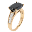 Кольцо Xuping Позолота 18K Крупный черный фианит, 10х14мм фото №2 Кольцо Xuping Позолота 18K Крупный черный фианит, 10х14мм фото №2