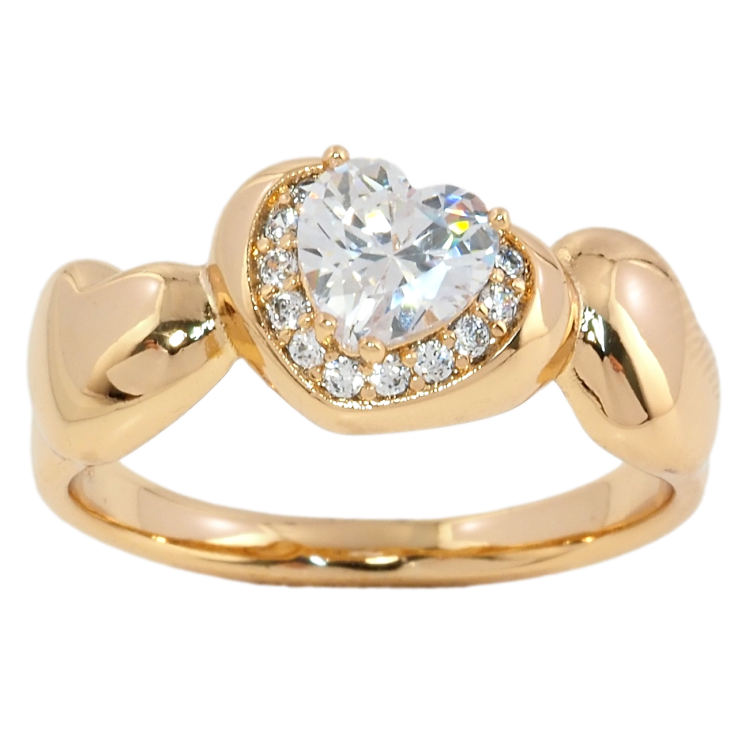 Кольцо Xuping Позолота 18K Сердечки фото №22 Кольцо Xuping Позолота 18K Сердечки фото №22