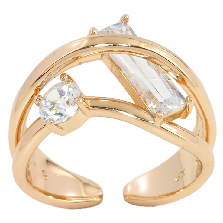 Кольцо Xuping Позолота 18K Два фианита фото №14 Кольцо Xuping Позолота 18K Два фианита фото №14