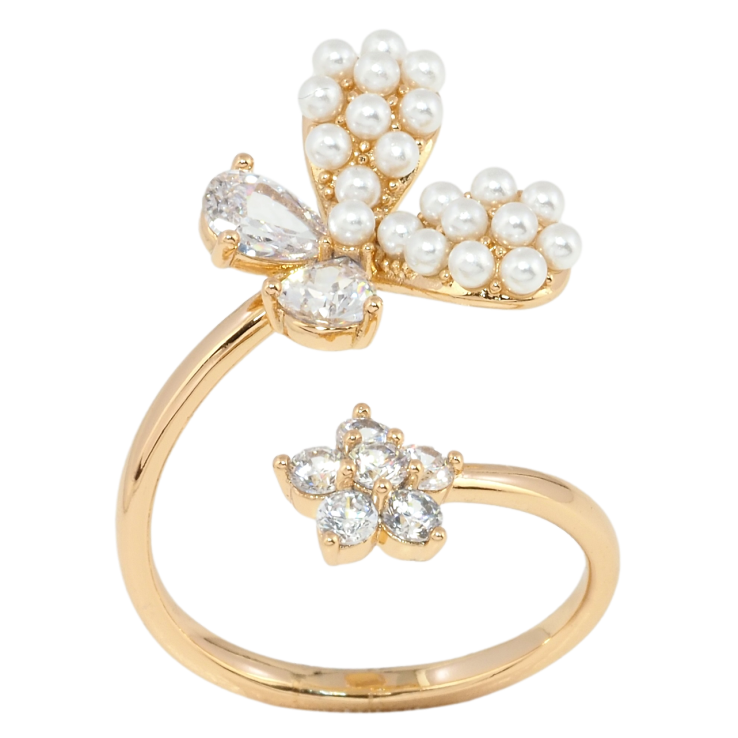 Кольцо Xuping Позолота 18K Бабочка с цветочком фото №21 Кольцо Xuping Позолота 18K Бабочка с цветочком фото №21