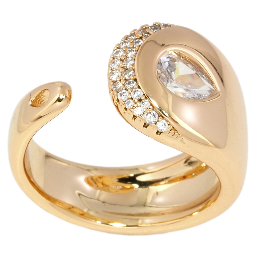 Кольцо Xuping Позолота 18K Орнамент с цирконием фото №1 Кольцо Xuping Позолота 18K Орнамент с цирконием фото №1