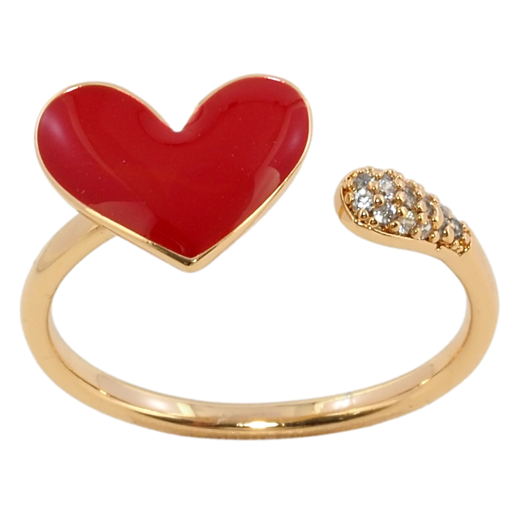 Кольцо Xuping Позолота 18K Сердце с красной эмалью фото №23 Кольцо Xuping Позолота 18K Сердце с красной эмалью фото №23