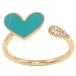 Кольцо Xuping Позолота 18K Сердце с бирюзовой эмалью фото №1 Кольцо Xuping Позолота 18K Сердце с бирюзовой эмалью фото №1