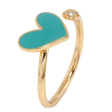 Кольцо Xuping Позолота 18K Сердце с бирюзовой эмалью фото №2 Кольцо Xuping Позолота 18K Сердце с бирюзовой эмалью фото №2