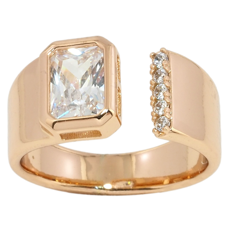 Кольцо Xuping Позолота 18K Фианит с дорожкой циркония фото №10 Кольцо Xuping Позолота 18K Фианит с дорожкой циркония фото №10