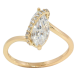 Кольцо Xuping Позолота 18K Фианит Маркиз с дорожкой циркония фото №1