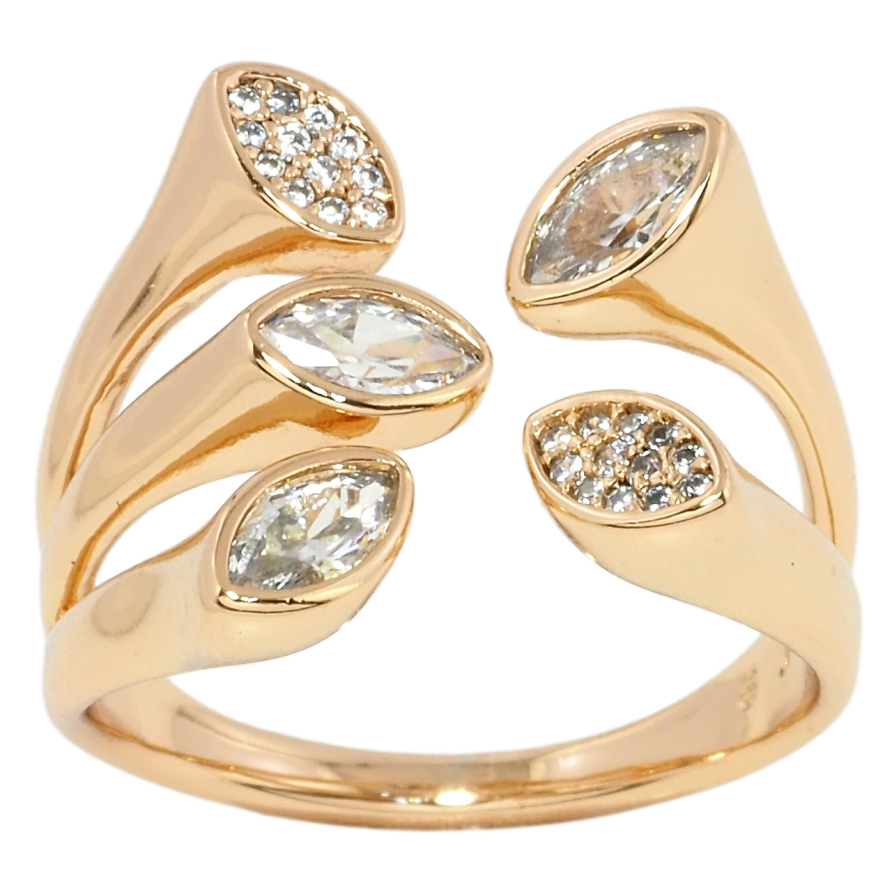 Кольцо Xuping Позолота 18K Авангард с цирконием фото №1 Кольцо Xuping Позолота 18K Авангард с цирконием фото №1