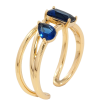 Кольцо Xuping Позолота 18K Два синих фианита фото №2 Кольцо Xuping Позолота 18K Два синих фианита фото №2