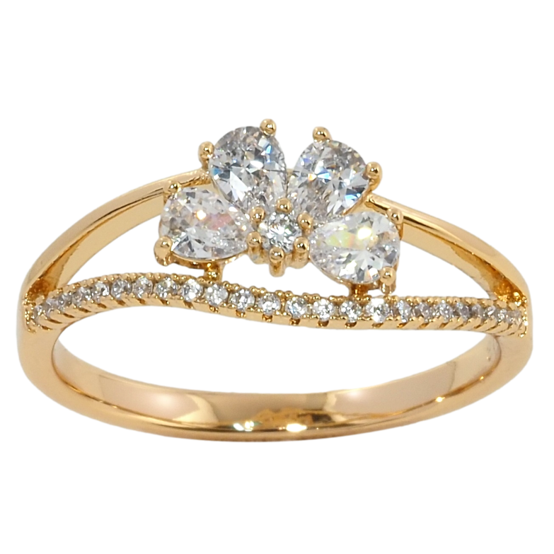Кольцо Xuping Позолота 18K Кристальный цветок фото №1 Кольцо Xuping Позолота 18K Кристальный цветок фото №1