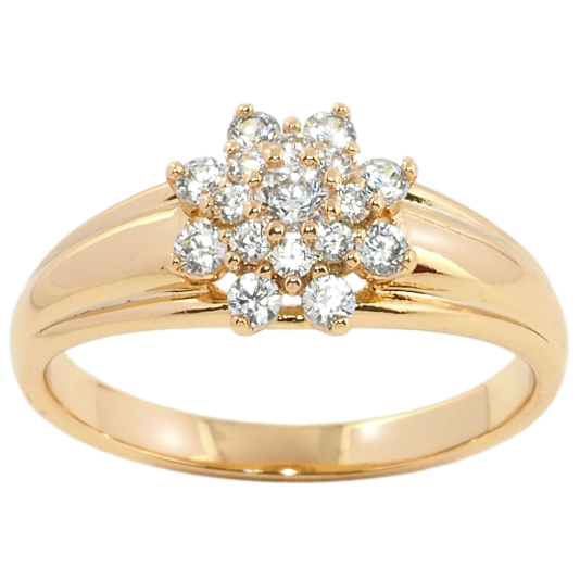 Кольцо Xuping Позолота 18K Кристальный цветок фото №1