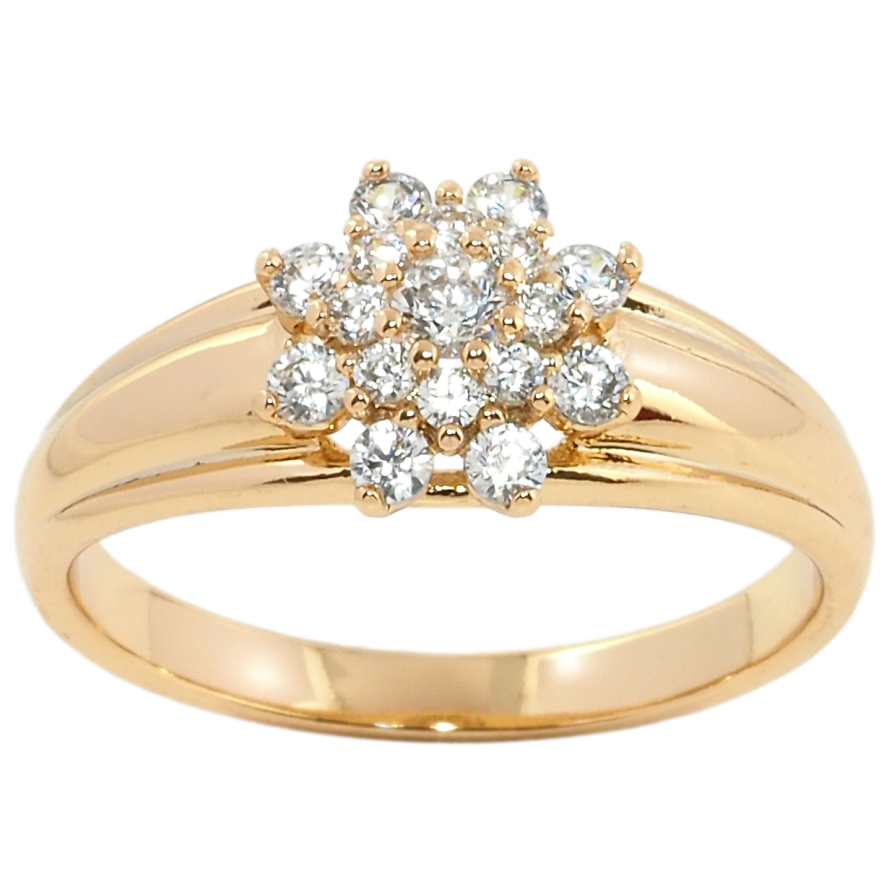 Кольцо Xuping Позолота 18K Кристальный цветок фото №1 Кольцо Xuping Позолота 18K Кристальный цветок фото №1
