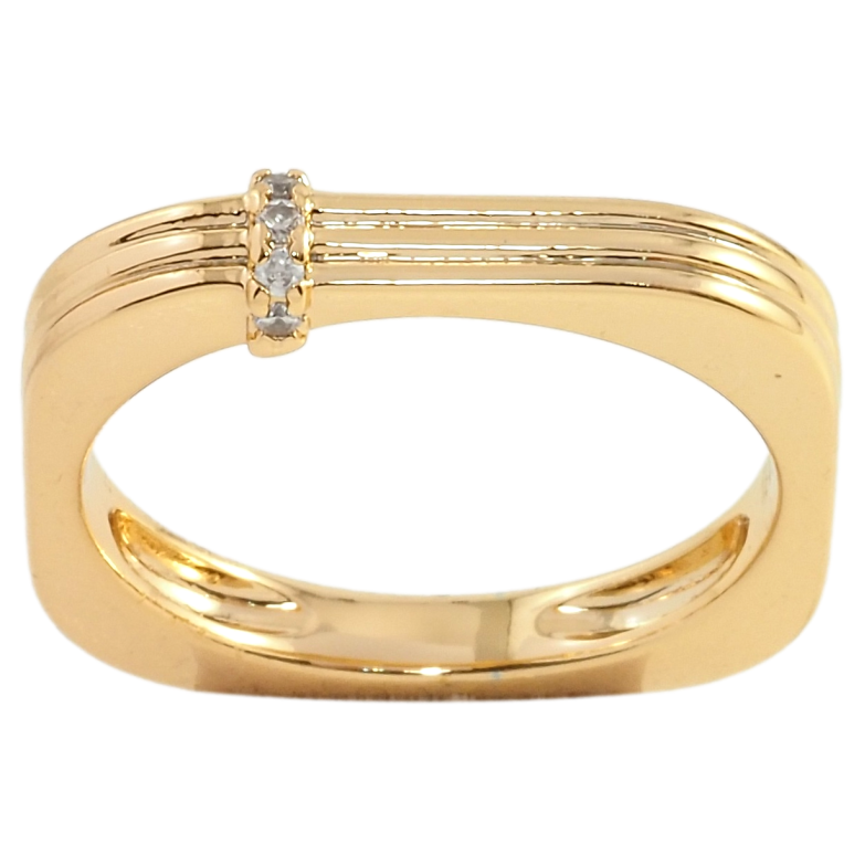 Кольцо Xuping Позолота 18K Квадратное с цирконием фото №1 Кольцо Xuping Позолота 18K Квадратное с цирконием фото №1