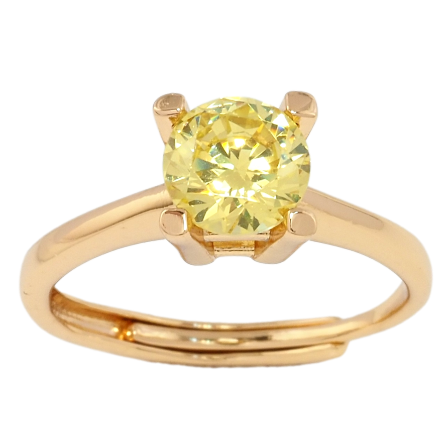 Каблучка Xuping Позолота 18K Жовтий фіаніт ø 7мм фото №1 Каблучка Xuping Позолота 18K Жовтий фіаніт ø 7мм фото №1