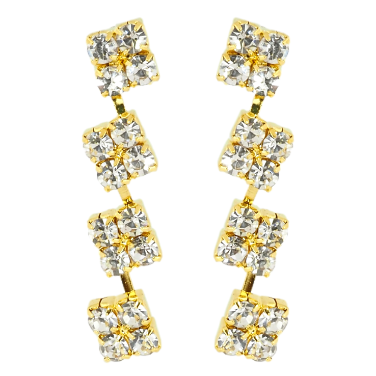 Серьги пусеты Подвески со стразами фото №15