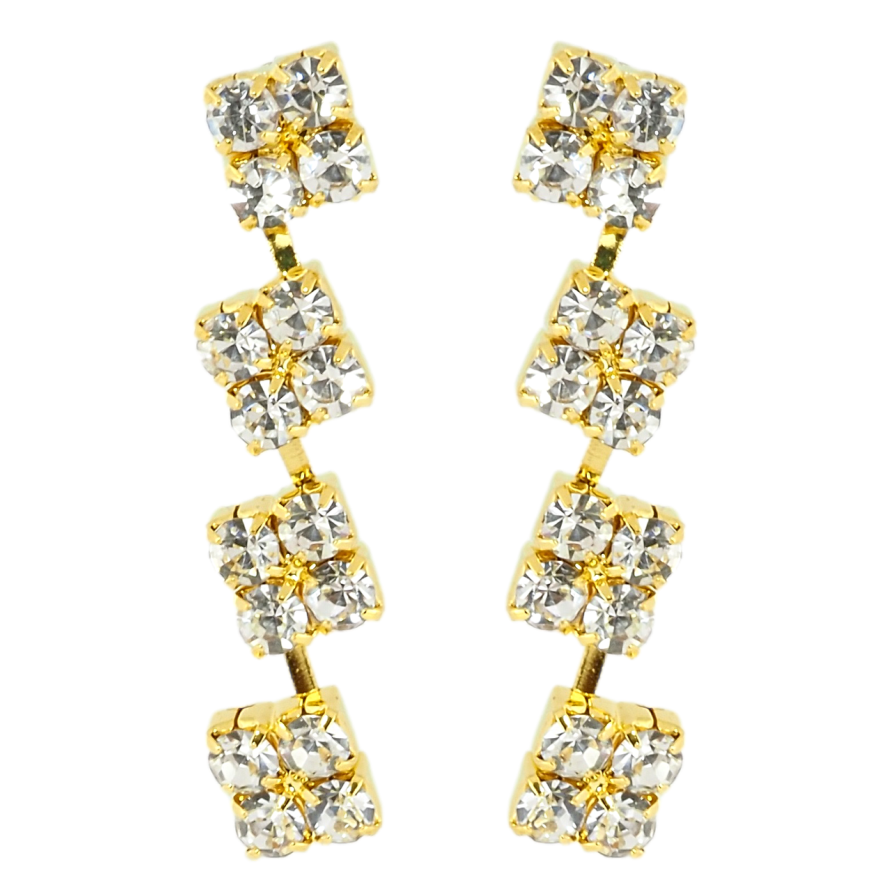 Серьги пусеты Подвески со стразами фото №1