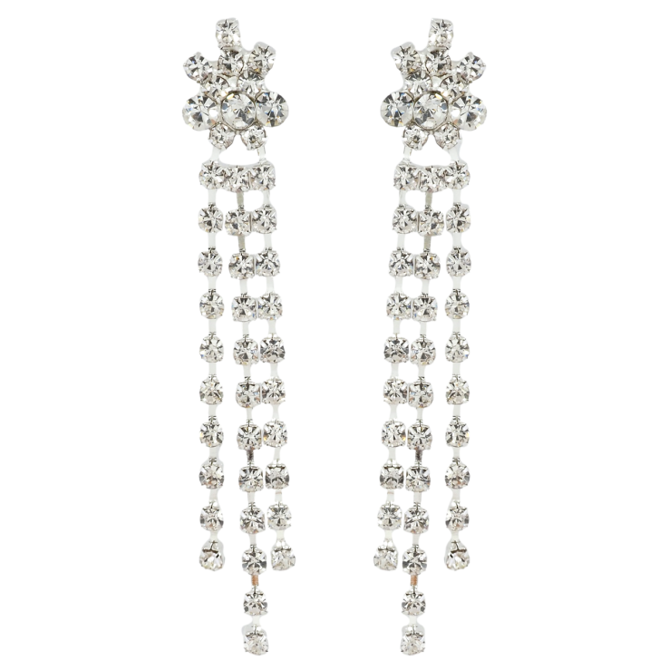 Серьги пусеты Подвески со стразами фото №16