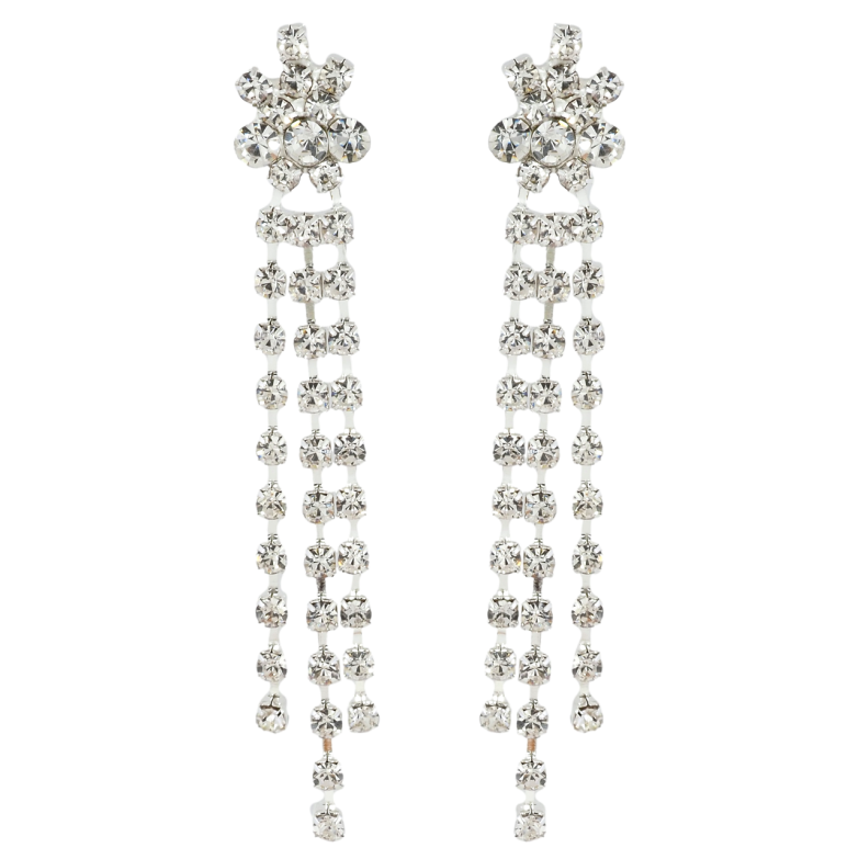 Серьги пусеты Подвески со стразами фото №1