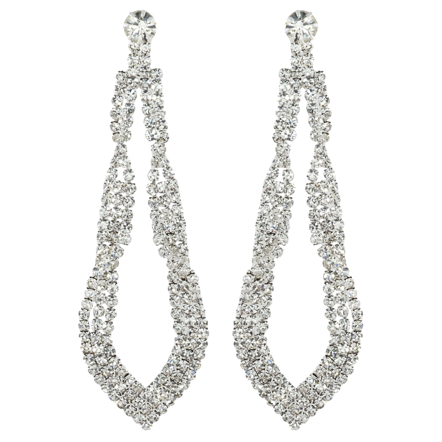 Серьги пусеты Подвески со стразами фото №1