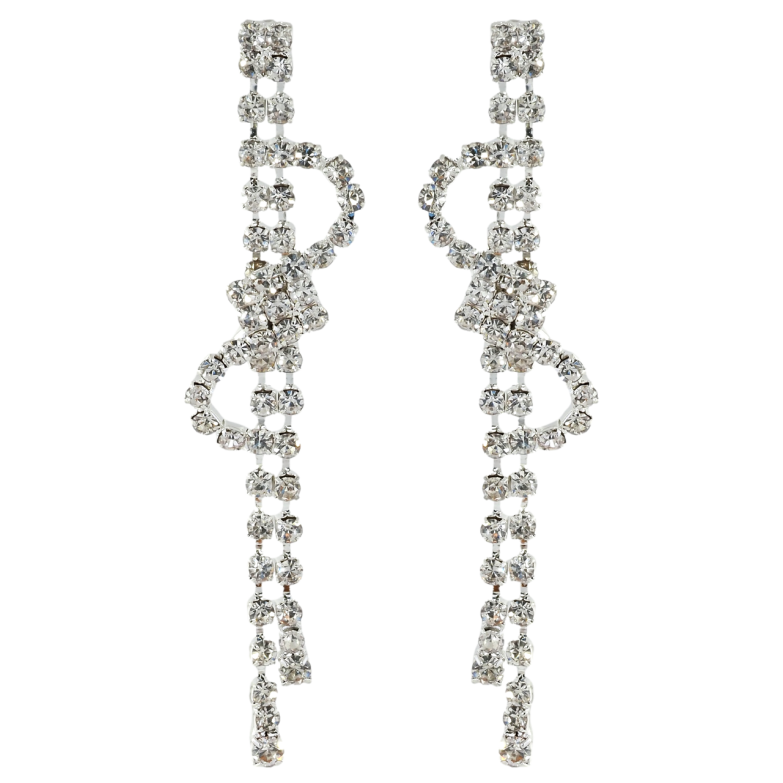 Серьги пусеты Подвески со стразами фото №1