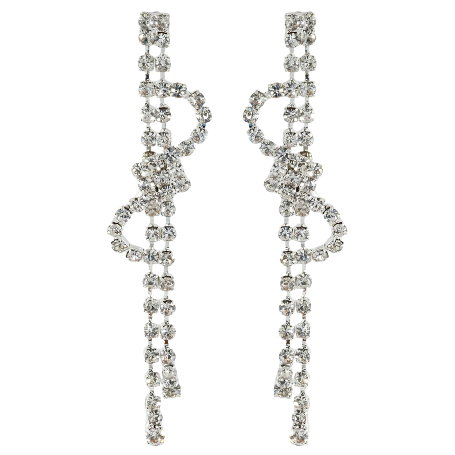 Серьги пусеты Подвески со стразами фото №1