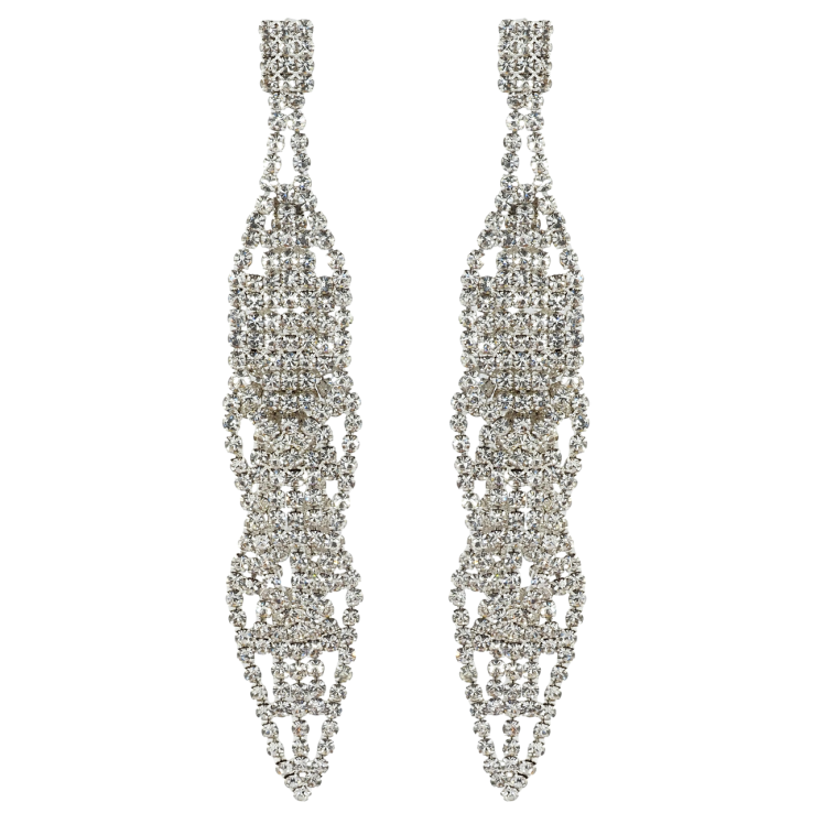 Серьги пусеты Декоративные подвески со стразами фото №3