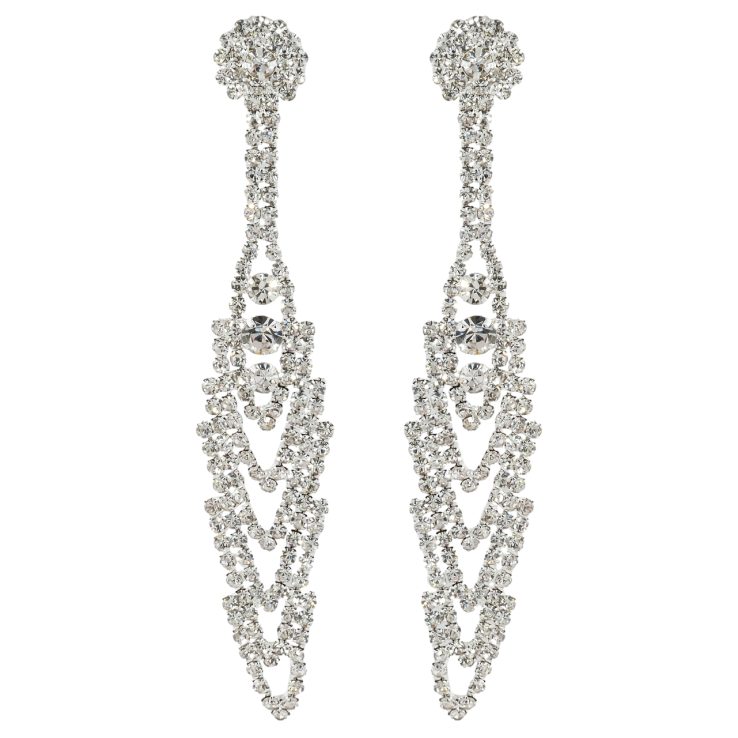 Серьги пусеты Декоративные подвески со стразами фото №25