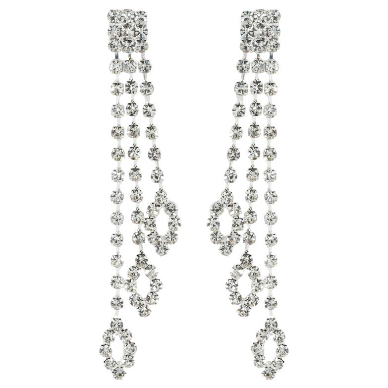 Сережки пусети Декоративні підвіски зі стразами фото №1