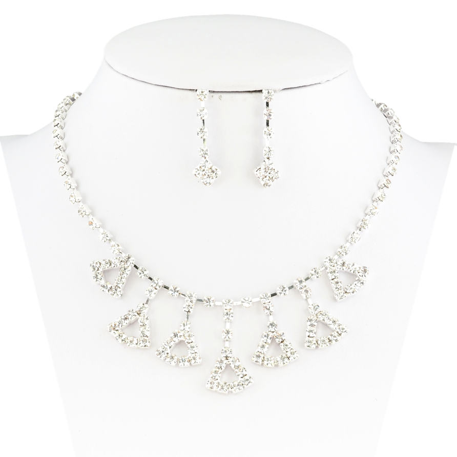 Набор Колье Серьги Инкрустация стразами длина колье 31-47см х 3мм фото №1