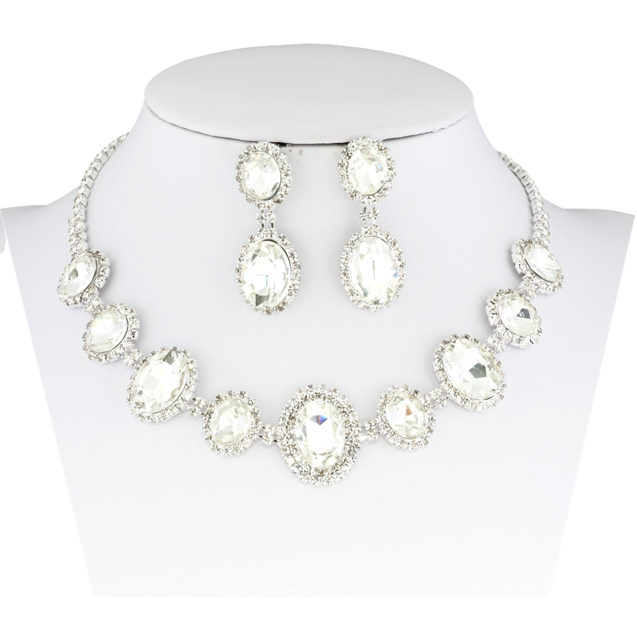 Набор Колье Серьги Инкрустация стразами длина колье 32-48см х 2мм фото №1