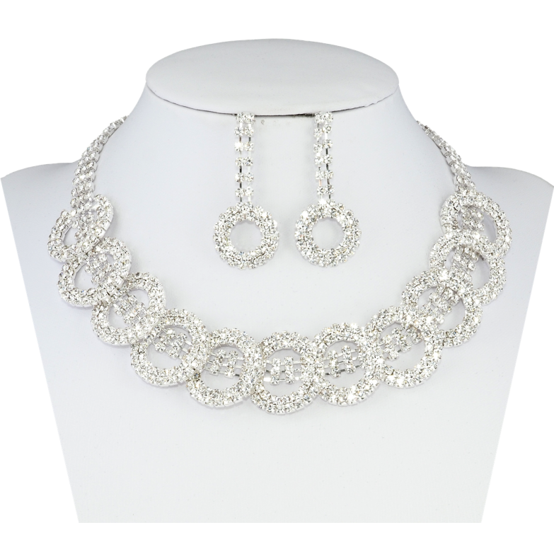 Набор Колье Серьги Инкрустация стразами длина колье 35-51см х 7-23мм фото №1 Набор Колье Серьги Инкрустация стразами длина колье 35-51см х 7-23мм фото №1