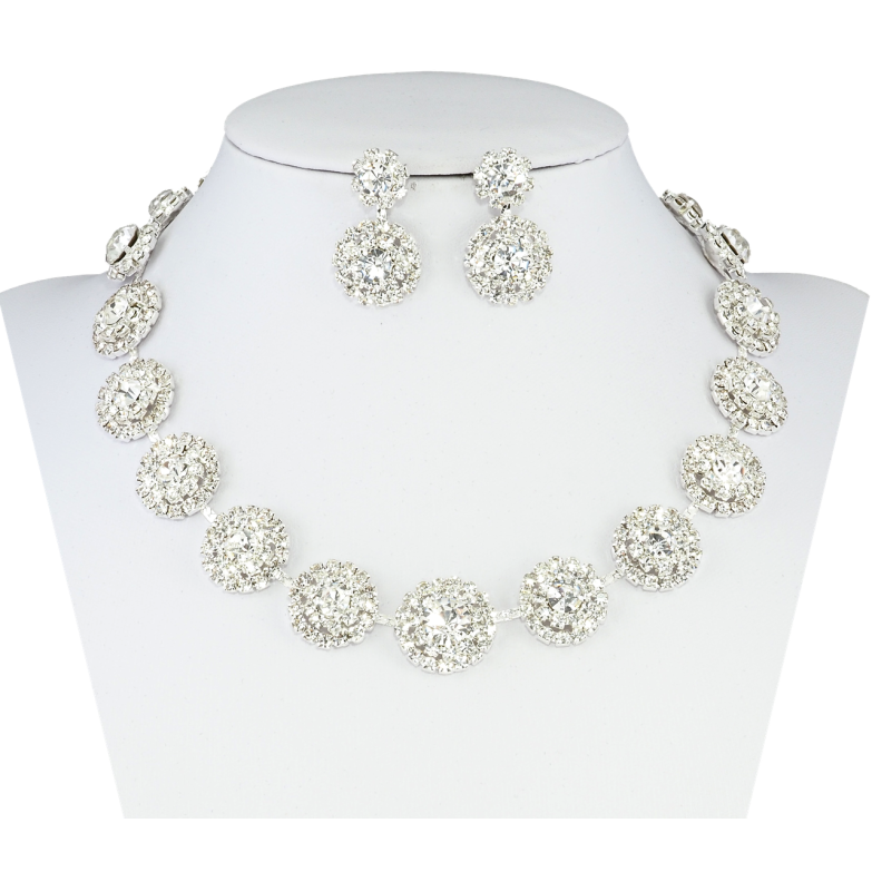 Набор Колье Серьги Инкрустация стразами длина колье 36-51см х 5-16мм фото №1