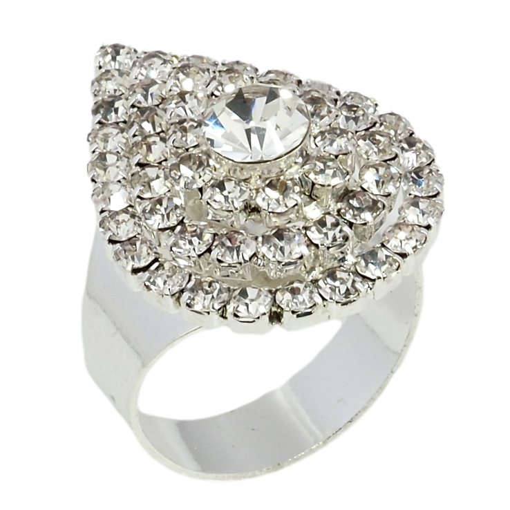 Каблучка Велика крапля зі стразами вільний розмір фото №22 Каблучка Велика крапля зі стразами вільний розмір фото №22