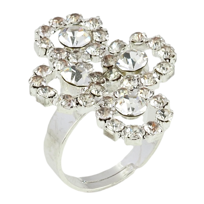 Каблучка Декоративний візерунок зі стразами вільний розмір фото №1 Каблучка Декоративний візерунок зі стразами вільний розмір фото №1