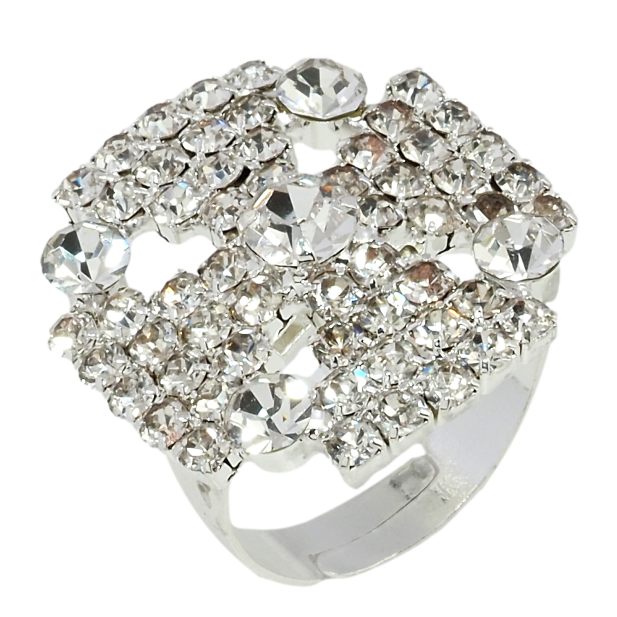 Каблучка Декоративний хрест зі стразами вільний розмір фото №1