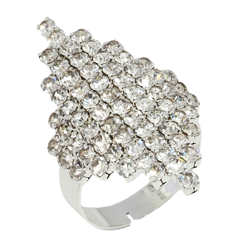 Каблучка Декоративний ромб зі стразами вільний розмір фото №4