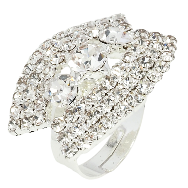 Каблучка Декоративний візерунок зі стразами вільний розмір фото №1